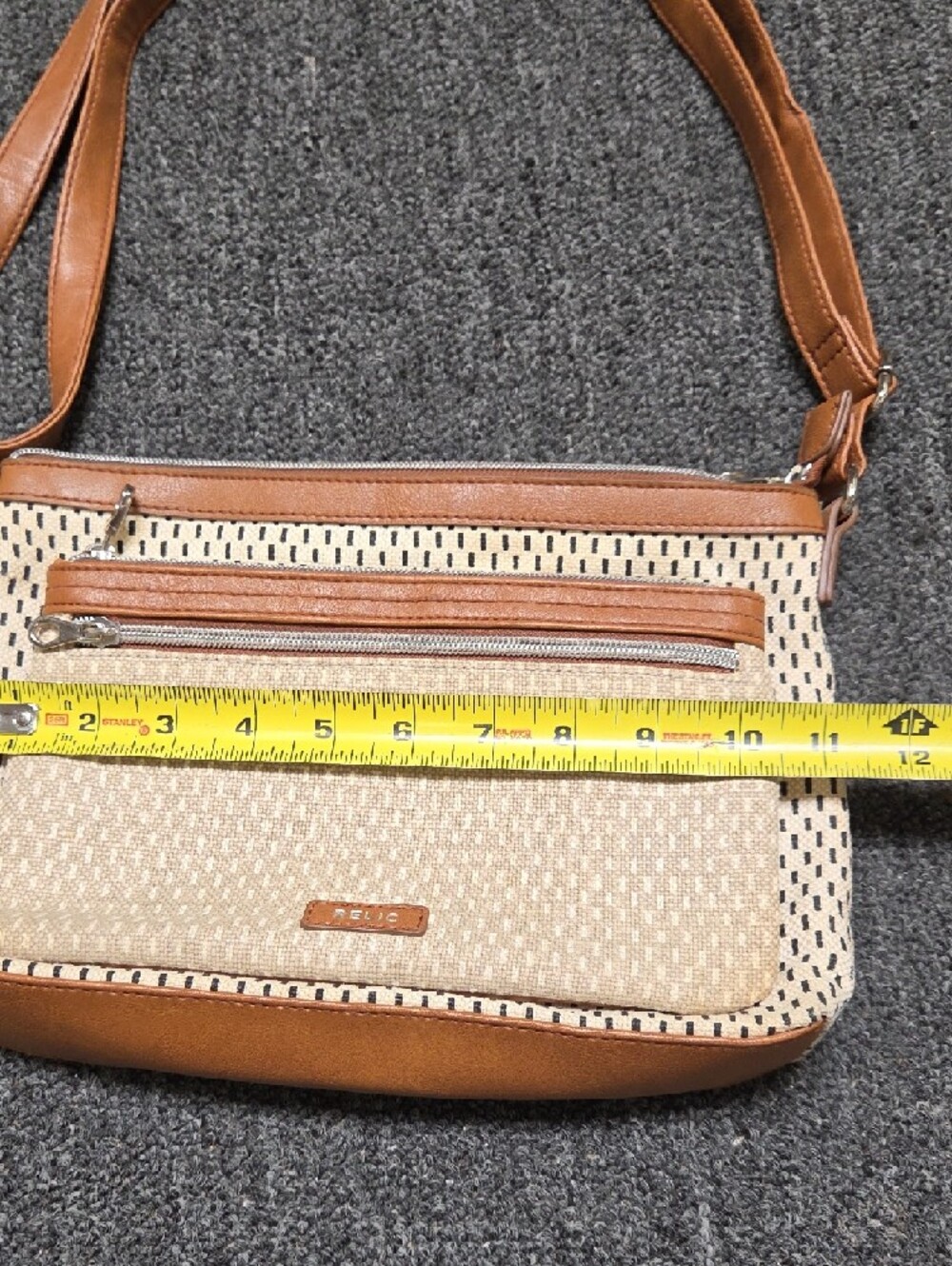 Relic Brown & Cream Woven Crossbody Bag - Picture 10 of 11